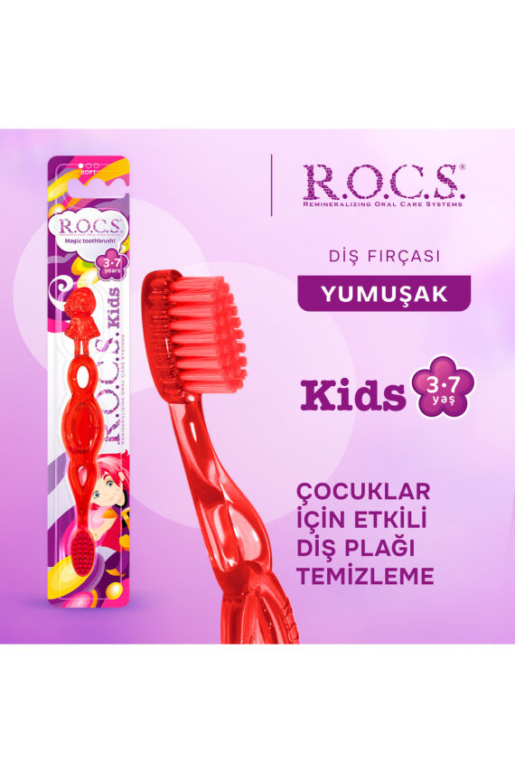 3-7 Yaş Diş Fırçası - Kırmızı Rocs07k - 1