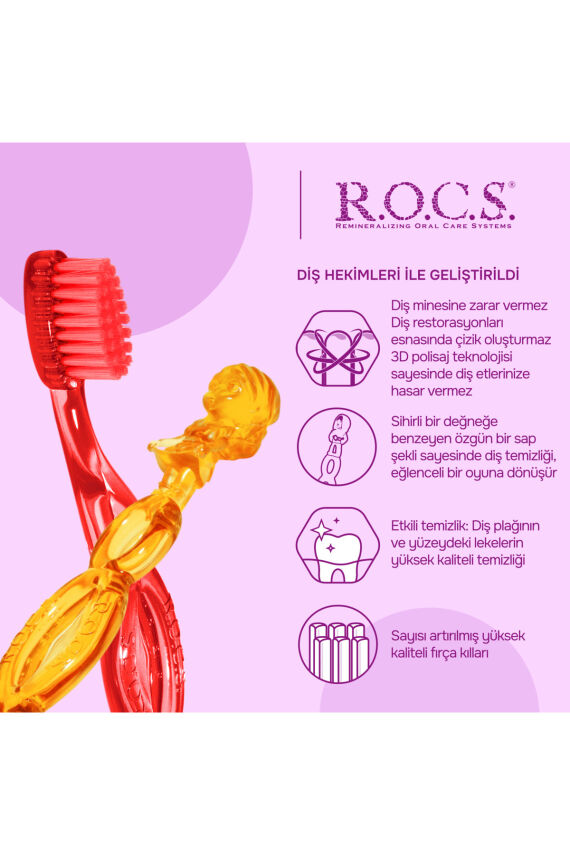 3-7 Yaş Diş Fırçası - Kırmızı Rocs07k - 2
