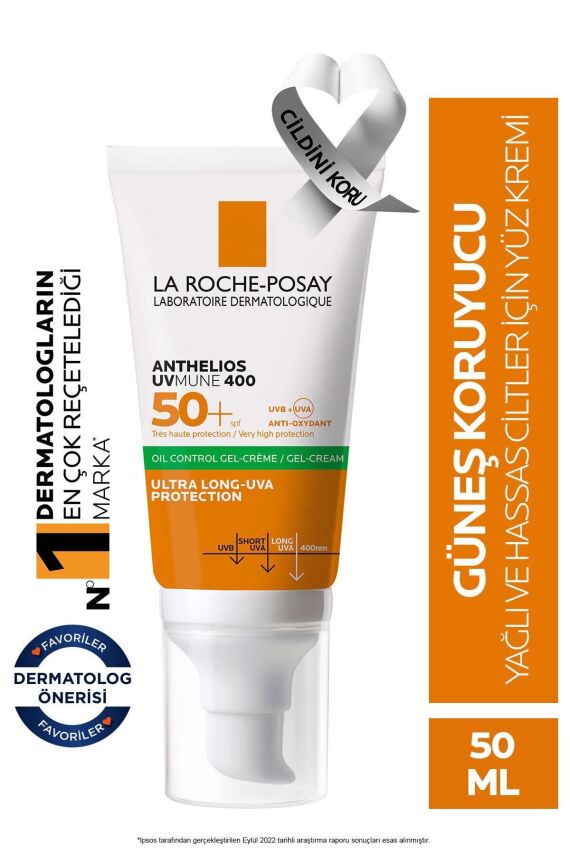 La Roche Anthelios Dry Touch Spf50 Karma Cilt Yüz Güneş Koruyucu Jel-krem 50ml - 1