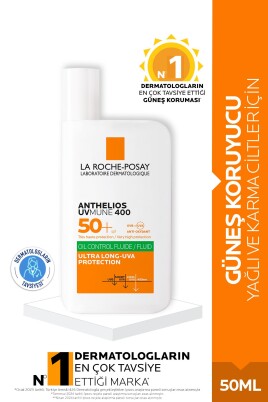 La Roche Anthelios Uvmune400 Oil Control Fluide Spf50 Karma Ve Yağlı Için Yüz Güneş Kremi 50 - 1