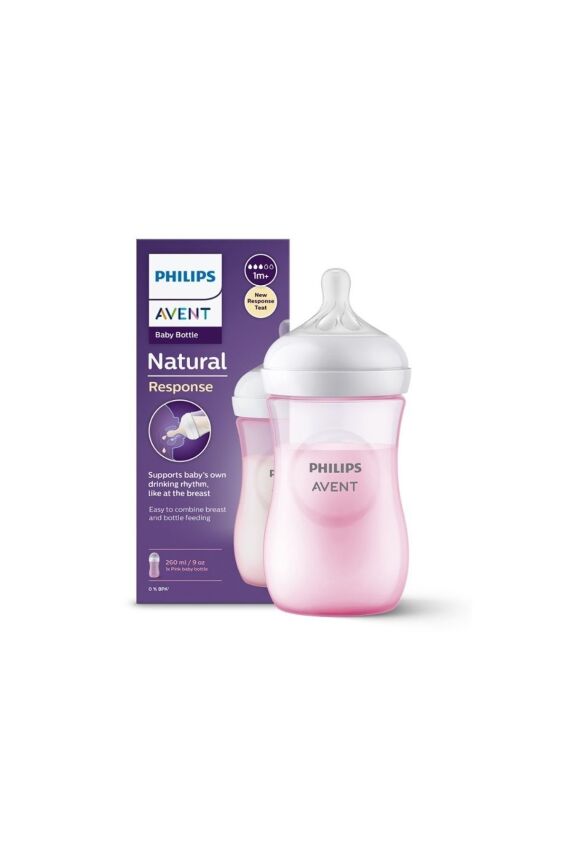 Avent Doğal Tepkili Pp Pembe Biberon 260ml 3-6 ay Scy903/11 - 1