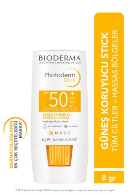 Biodema Photoderm Stick SPF50+ Göz Çevresi, Dudak, Hassas Bölgeler Yüksek Korumalı Stick Güneş Koruyucu 8 gr - Bioderma