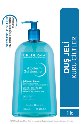 Bioderma Atoderm Shower Gel Aile Boyu Kuru Ciltler Için Nemlendirici Duş Jeli Bebek Çocuk Yetişkin 1 Lt - 1