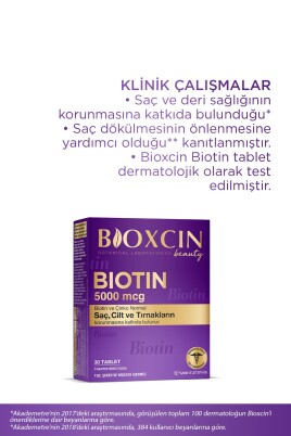 Bioxcin Biotin 5.000 Mcg 30 Tablet - Biotin + Çinko 15 Mg Saç Ve Tırnak Vitamini 2 li Avantaj Paket - 2