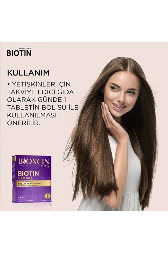 Bioxcin Biotin 5.000 Mcg 30 Tablet - Biotin Çinko 15 Mg Saç Ve Tırnak Vitamini - 4