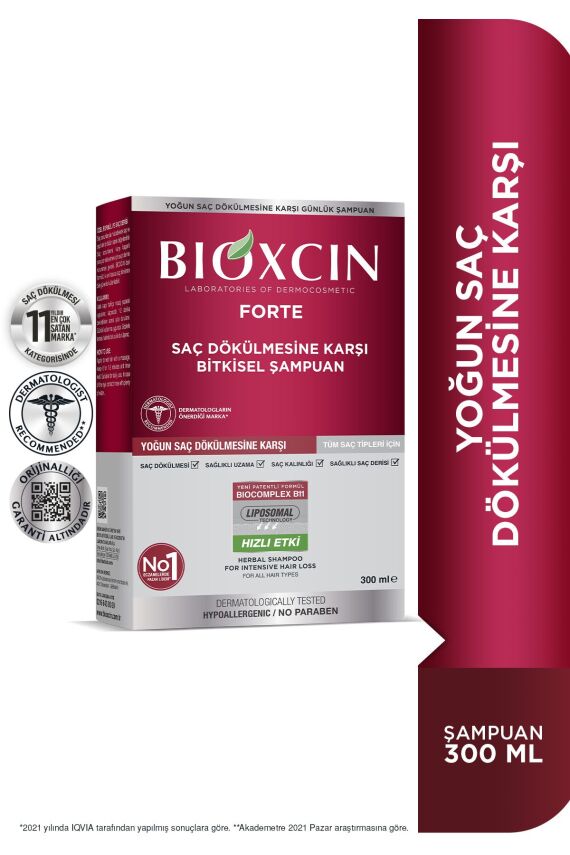 Bioxcin Forte 300 ml Şampuan - Yoğun Dökülme Şampuanı Tüm Saç Tipleri - 1