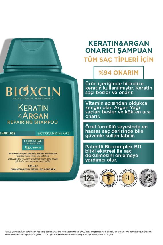 Bioxcin Keratin & Argan Onarıcı Bakım Şampuan 300 ml 3 Al 2 Öde - Yıpranmış Ve Hassas Saçlar - 2