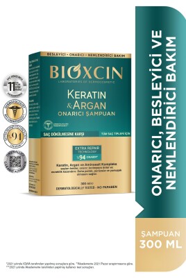 Bioxcin Keratin & Argan Onarıcı Bakım Şampuan 300 ml - Yıpranmış Ve Hassas Saçlar - Bioxcin