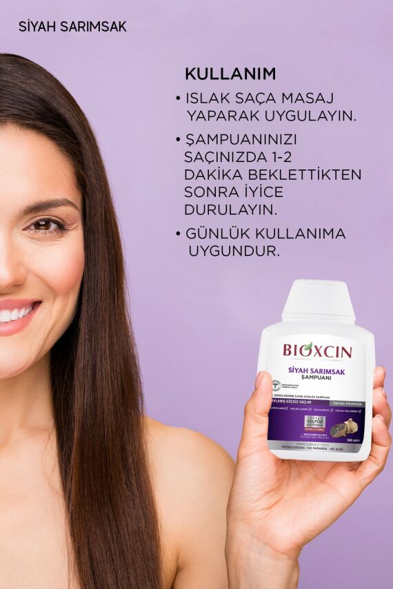 Bioxcin Siyah Sarımsak Şampuanı 3 al 2 Öde 3x300 Ml - Yıpranmış Seyrek Dökülen Saçlar - 3