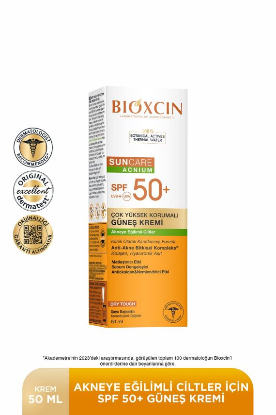 Bioxcin Sun Care Akneye Eğilimli Ciltler Için Spf 50 Güneş Kremi 50 ml - 1