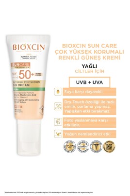 Bioxcin Sun Care Yağlı Ciltler Için Tinted Güneş Kremi Spf 50 50 ml - Renkli, Kolajen ve Hyaluronik Asit - 3