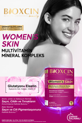 Bioxcin Women's Skin 30 Tbl - Glutatyon, Elastin, Biotin, Çinko, Kolajen, Hya Asit, Magnezyum, Cilt Vitamini - 5