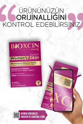 Bioxcin Women's Skin 30 Tbl - Glutatyon, Elastin, Biotin, Çinko, Kolajen, Hya Asit, Magnezyum, Cilt Vitamini - 2