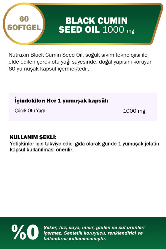 Black Cumin Seed Oil, Çörek Otu Yağı 60 Softjel - Doğal Soğuk Pres Takviye Edici - 2