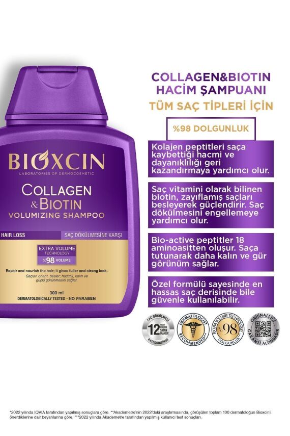 Bioxcin Collagen & Biotin Ekstra Hacim & Dolgunlaştırıcı Şampuan 300 Ml - 2 Li Avantaj Seti - 4