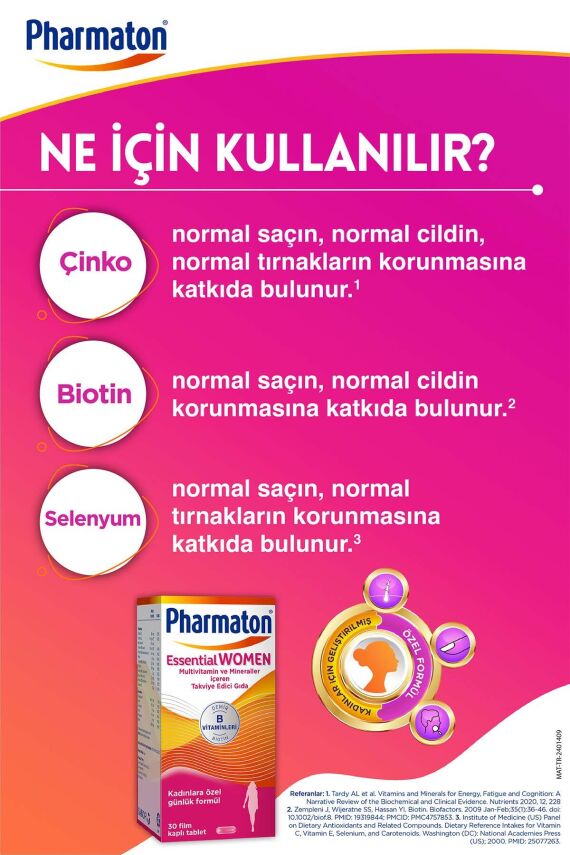 Essential Women 30 Tablet - Biotin, Demir, Vitamin B, Multivitamin Ve Mineraller - 3