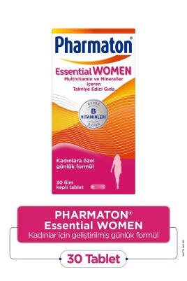 Essential Women 30 Tablet - Biotin, Demir, Vitamin B, Multivitamin Ve Mineraller - Pharmaton