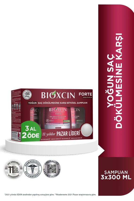 Bioxcin Forte 300 ml 3 Al 2 Öde Şampuan - Yoğun Dökülme Şampuanı - 1