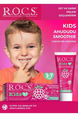 Kıds 3-7 Yaş Ahududu Smoothıe Tadında Florürsüz Diş Macunu 45g - R.O.C.S.