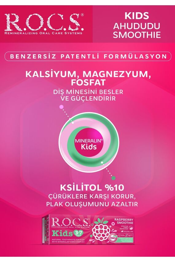 Kıds 3-7 Yaş Ahududu Smoothıe Tadında Florürsüz Diş Macunu 45g - 2