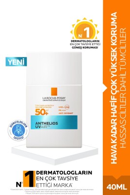 La Roch Anthelios Uvair SPF50+ Hava Kadar Hafif Tüm Ciltler İçin Yüz Güneş Kremi 40ML - La Roche Posay