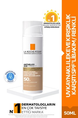 La Roche Anthelios Age Correct Spf50 Renkli Kapatıcı Özelliğe Sahip Yüz Güneş Kremi 50 ml - La Roche Posay