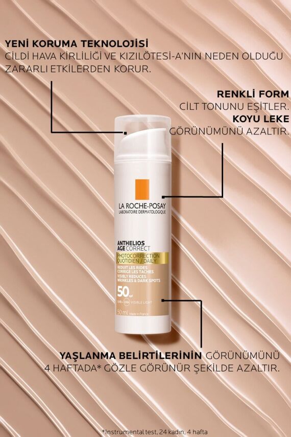 La Roche Anthelios Age Correct Spf50 Renkli Kapatıcı Özelliğe Sahip Yüz Güneş Kremi 50 ml - 2