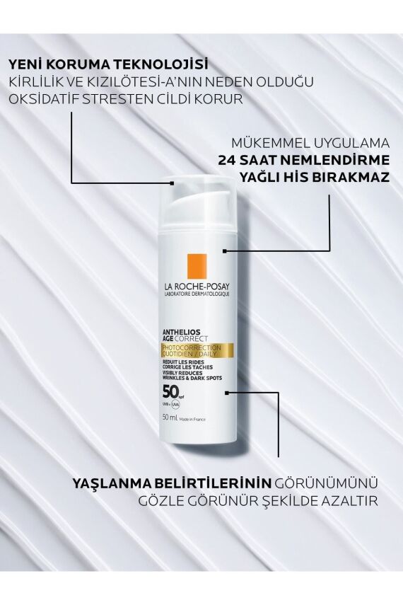 La Roche Anthelios Age Correct SPF50+ Uv Kaynaklı Leke ve Kırışıklık Karşıtı-50ml - 2
