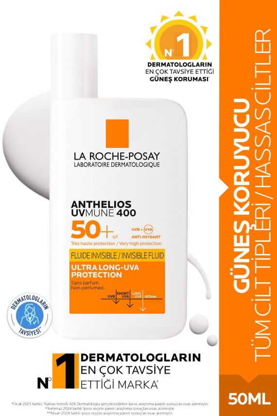 La Roche Anthelios Uvmune 400 Invisible Fluid Spf50+ Güneş Koruyucu 50 ml- Tüm Cilt Tipleri - 1