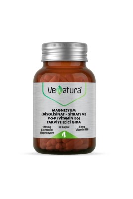 Magnezyum Bisglisinat + Sitrat Ve P-5-P Vitamin B6 Kapsül 60 lı - VeNatura