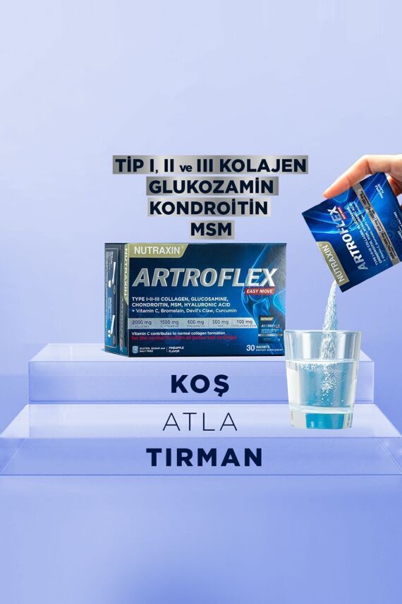 Nutraxin Artroflex Easy Move Saşe 30x6 gr - Glukozamin, Kondroitin, Msm, Bromelain, Kolajen, Bamya Çiçeği - 2