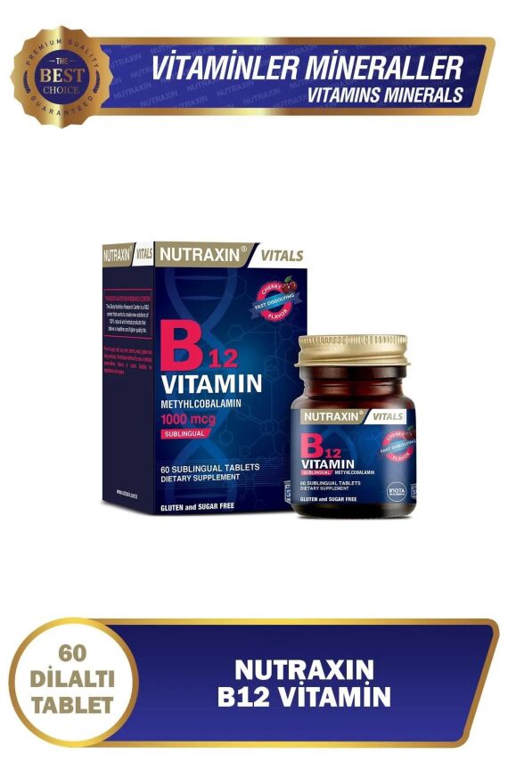 Nutraxin B12 Vitamini 1000 Mcg - Dil Altı Tableti - 1