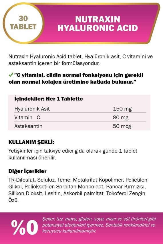Nutraxin Beauty Hyaluronic Acid 30 Tablet - 2