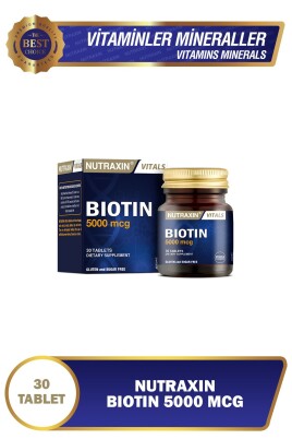 Nutraxin Biotin 5000 Mcg 30 Tablet - Nutraxin