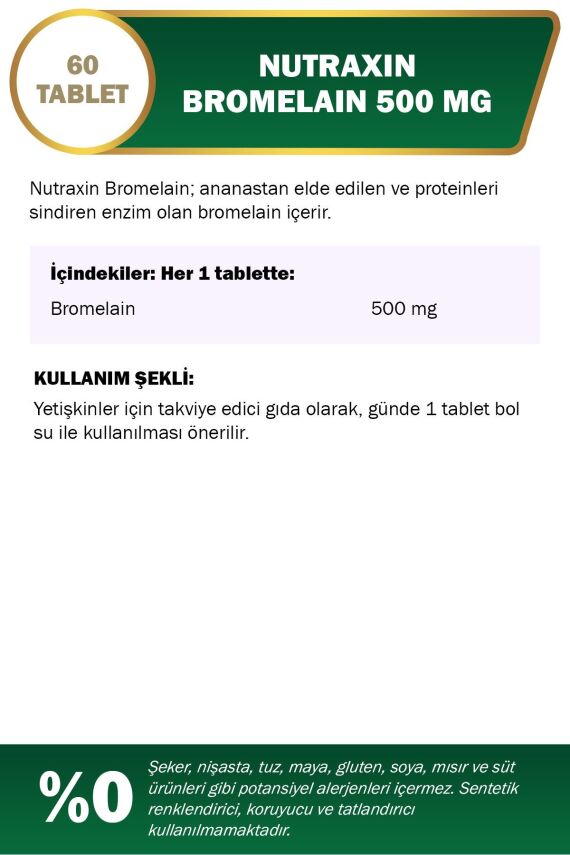 Nutraxin Bromelain 500 mg 60 Tablet - 2