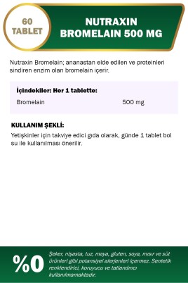 Nutraxin Bromelain 500 mg 60 Tablet - 2