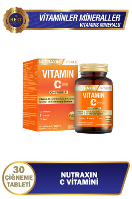 Nutraxin C Vitamini 500 Mg 30 Adet Çiğneme Tableti - Nutraxin