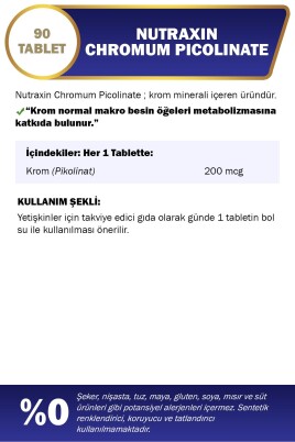 Nutraxin Chromium Picolinate 200 Mcg 90 Tablet - 2
