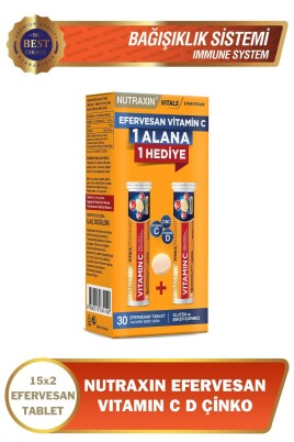 Nutraxin Efervesan C Kofre 2 Al 1 Öde - C 1000 Mg D 400 Iu Zinc 10 Mg - Nutraxin