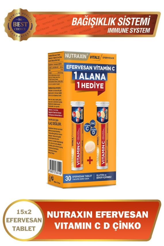 Nutraxin Efervesan C Kofre 2 Al 1 Öde - C 1000 Mg D 400 Iu Zinc 10 Mg - 1