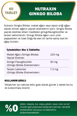 Nutraxin Ginkgo Biloba 120 Mg 60 Kapsül - 3