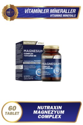 Nutraxin Magnezyum Complex 60 Tablet 125 Mg - Bisiglinat - Taurat - Malat - Sitrat - B6 - Nutraxin