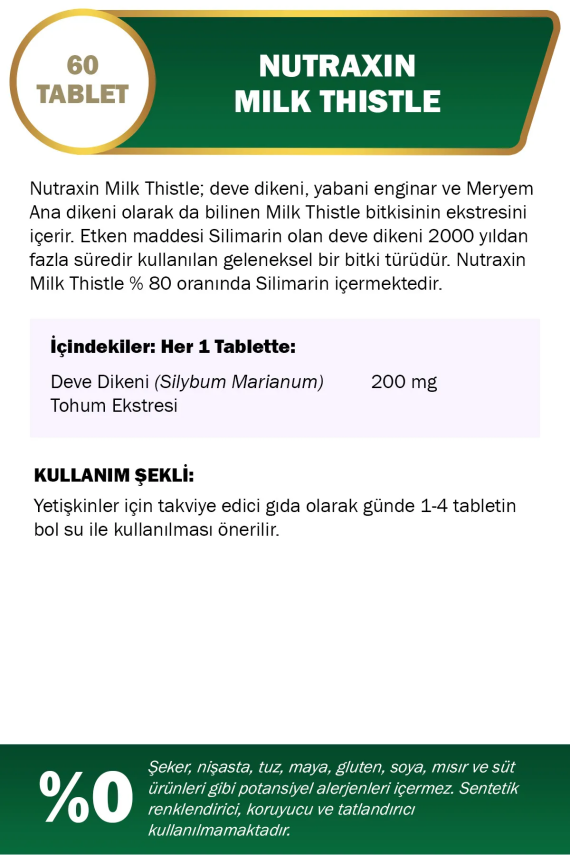 Nutraxin Milk Thistle 200 Mg 60 Tablet - 2