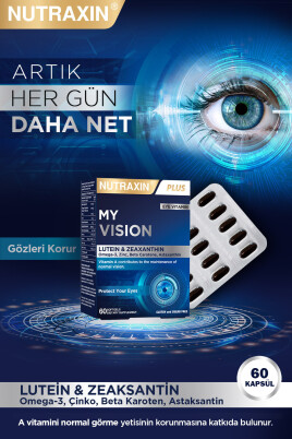 Nutraxin My Vision Eyes Vitamin 60 Soft Jel - Lutein, Zeaxanthin, Omega3, Çinko, Astaksantin, Beta Karoten - 2