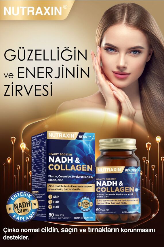 Nutraxin Nadh Collagen 60 Tablet Tip1 Tip3 Hyaluronik Asit, Elastin, Seramid, Resveratrol Glutatyon - 2