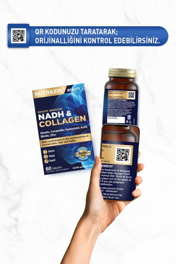 Nutraxin Nadh Collagen 60 Tablet Tip1 Tip3 Hyaluronik Asit, Elastin, Seramid, Resveratrol Glutatyon - 3