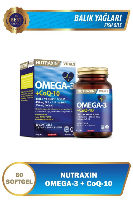 Nutraxin Omega 3 Coq-10 60 Kapsül - 1