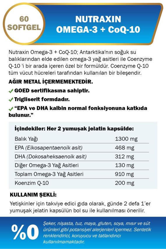 Nutraxin Omega 3 Coq-10 60 Kapsül - 2