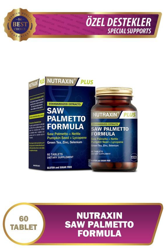 Nutraxin Plus Saw Palmetto Formula Takviye Edici Gıda 60 Tablet - 1