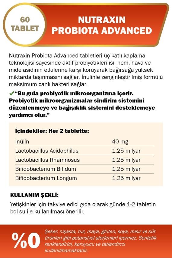 Nutraxin Probiota Advanced 60 Tablet - 2